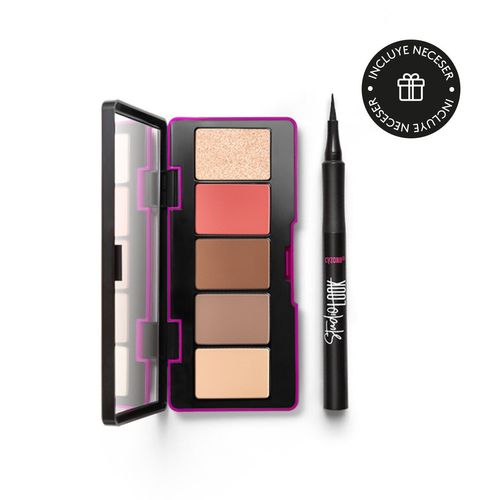 Set Paleta Contorno De Rostro + Delineador De Ojos